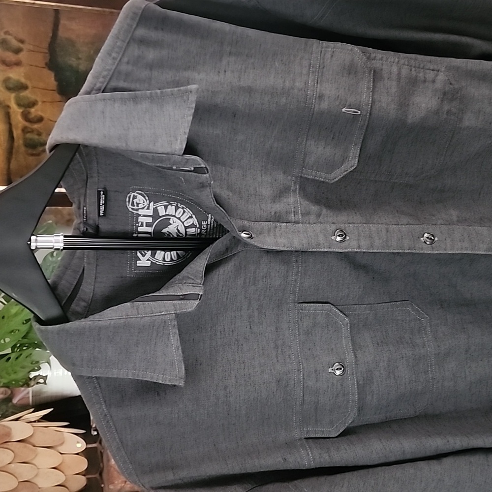 KÜHL Charcoal Long Sleeve Performance Button Up Shirt - Picture 3 of 11